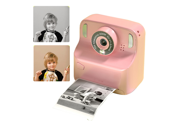 Kids Instant Print Camera with 32GB Memory Card - Available in Three Colours & Option for Two-Pack