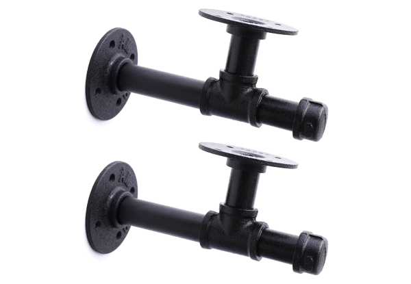 Two-Pack DIY Industrial Pipe Shelving Bracket - Four Sizes Available