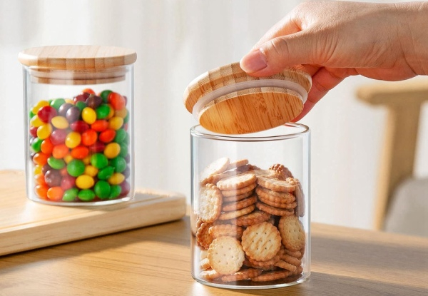 12-Piece 230ml Glass Storage Jars with Bamboo Lids & Labels