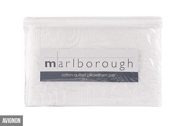 Two-Pack of Marlborough White Pillowshams - Three Styles Available & Option for Four-Pack