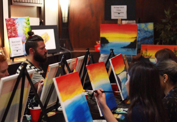 Social Painting Class for One Person incl. Beverage Hosted at Auckland City Hotel for One Person - Option for up to Ten People