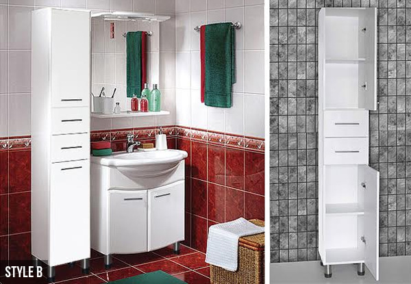 1.8m Tall Bathroom Storage Cabinet - Two Options Available