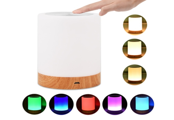 LED Colourful Wood Grain Rechargeable Night Light