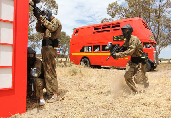 Half-Day Paintball Entry for Eight Adult Players incl. Equipment, Body Armour, Helmet & 100 Paintballs Per Person - Options for 12 or 15 Adult Players