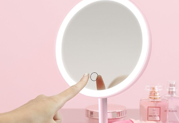 Chargeable Makeup Mirror with Three Colour Lights - Two Colours Available