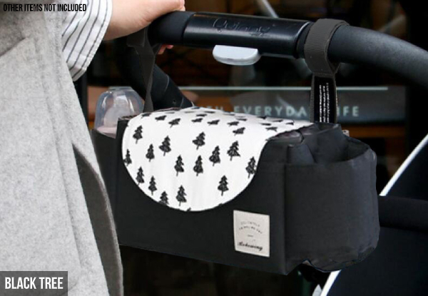 Stroller Nappy Bag Organiser with Cup Holder - Four Styles Available
