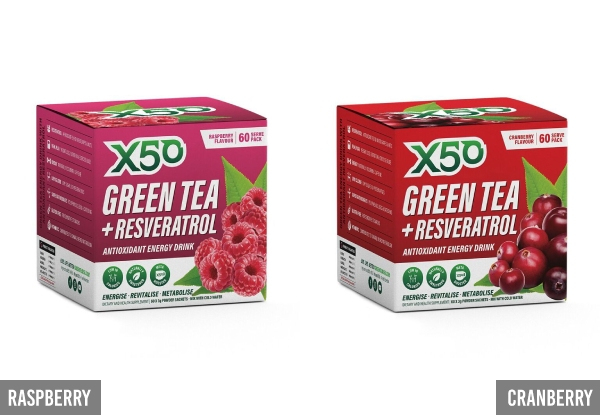 60 Sachets of Green Tea X50 with Bonus Broccoli Chips & Liquid Carnitine - 11 Flavours Available