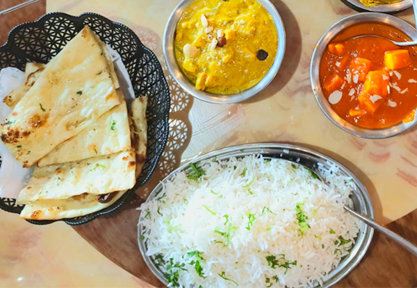 Indian Lunch or Dinner For Two People incl. Curry, Rice and Naan - Option for Takeaway