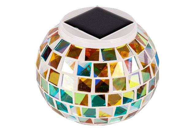 Solar-Powered LED Mosaic Garden Light