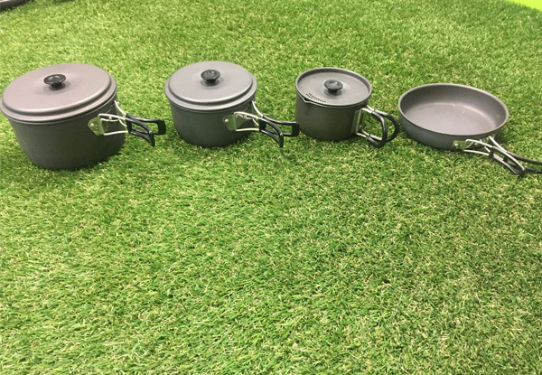 Seven-Piece Hard Anodised Camp Cookset