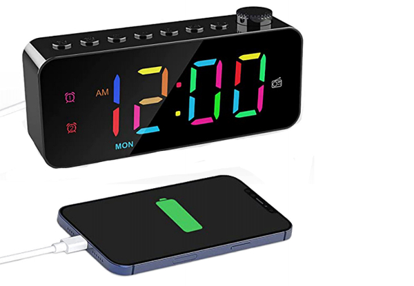 Digital Alarm Clock Radio - Available in Two Colours