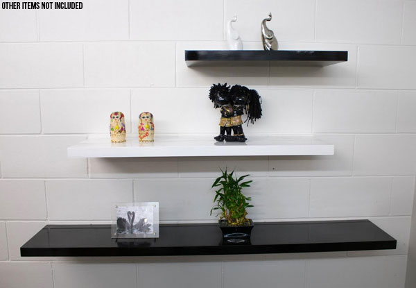 Decorative Floating Wall Shelf - Four Sizes & Two Colours Available