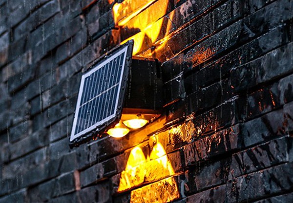 Solar Powered Double-Sided Wall Light - Two Styles & Three Colours Available