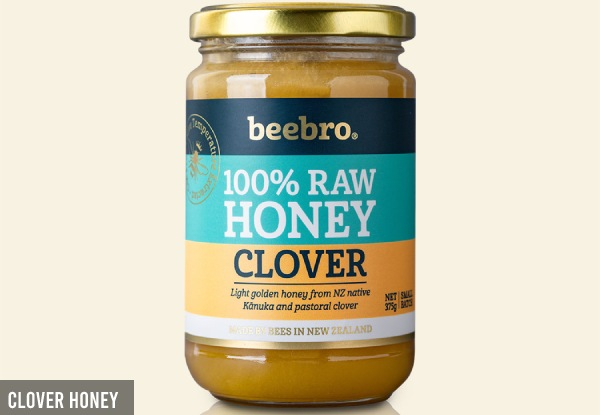 Beebro Raw Avocado Honey 375g & Beebro Raw Clover Honey 375g