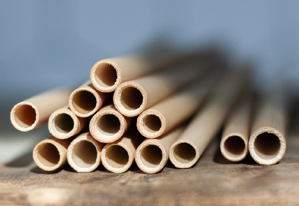 Set of Six Bamboo Straws - Three Sizes Available