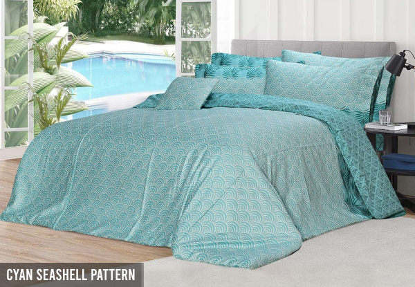 Six-Piece 600TC Printed Sateen Quilt Cover Set - Available in Six Styles & Two Sizes