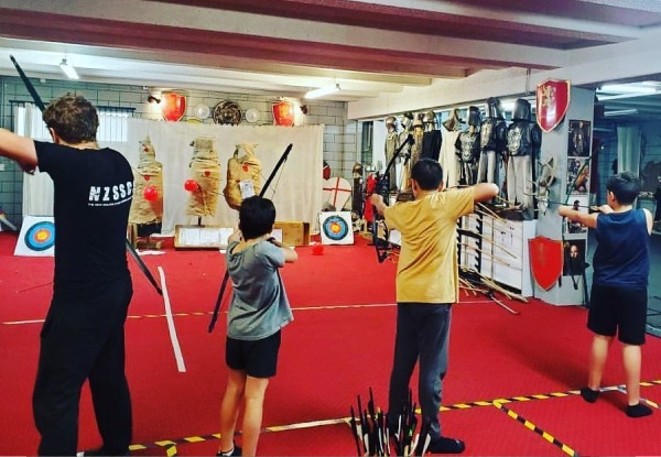 One-Hour Axe Throwing, Sword Fighting, Archery, Unarmed Combat or Stunts Experience in an Authentic Medieval Dungeon - Options for up to 10 People