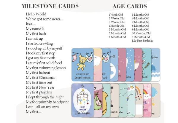 50-Pack Baby Milestone Cards