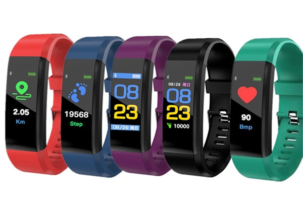 ID115 Plus Colour Screen Water-Resistant Activity Fitness Tracker - Five Colours Available