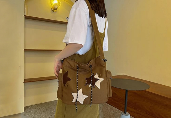 Canvas Star Crossbody Bag - Available in Three Colours & Option for Two-Pack