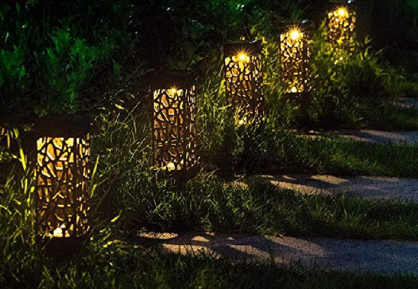 Six-Pack of Solar-Powered LED Garden Lights