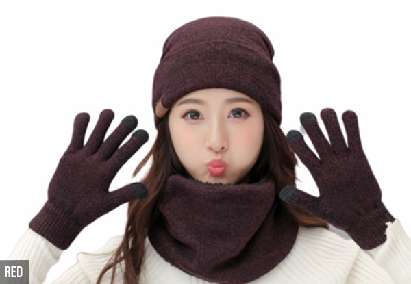 Beanie, Gloves & Scarf Set - Three Colours Available with Free Delivery