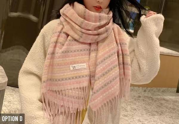 Women's Plaid Warm Scarf Shawl - Six Options Available