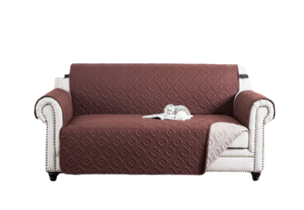 Water-Repellent Quilted Throw Couch Cover - Available in Three Colours, Four Sizes & Option for Two
