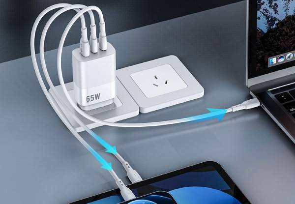 Titan 65W Ultra Fast Charger with Two USB-C & USB-A