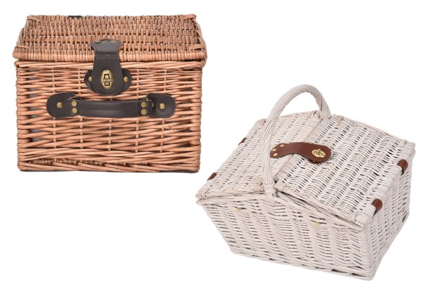 Two-Person Deluxe Willow Picnic Basket - Two Options Available