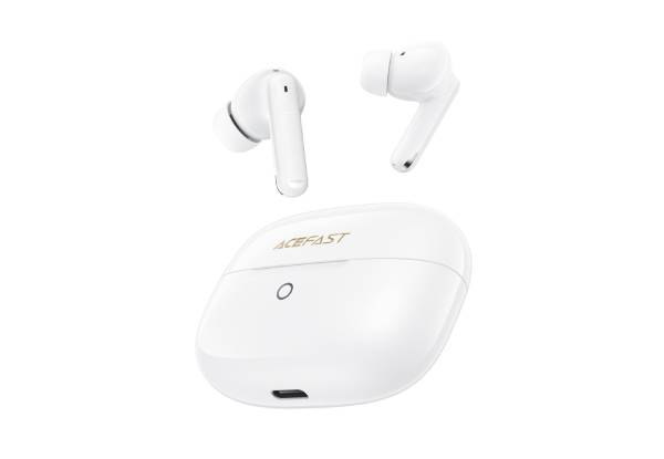Acefast Premium Water-Resistant TWS White Earbuds with Deep Bass