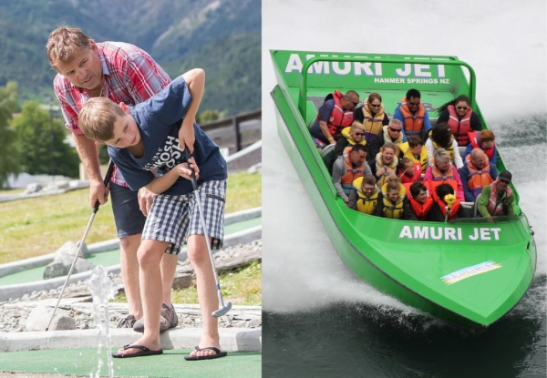 Amuri Jet Boat Ride Incl. Mini Golf Pass in Hanmer Springs - Seven Options Available