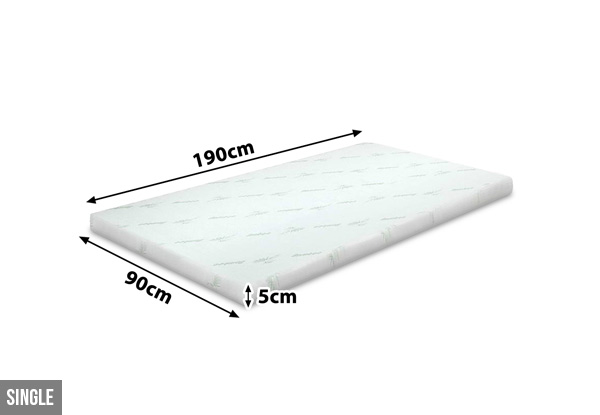 Pre-Order Blue 5cm Memory Foam Single Topper - Options for King Single, Double or Queen