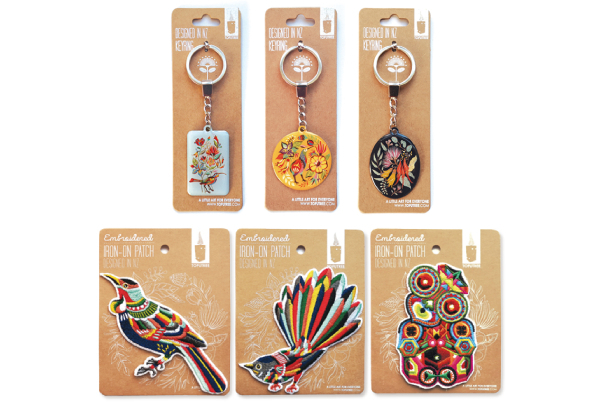 Kiwiana Accessories - Options for Keyrings, Embroidered Iron-On Patches, or Both