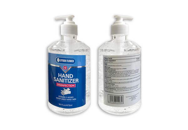 Four 473ml Bottles of Hand Sanitizer (70% Alcohol) incl. Pump (Essential Item)