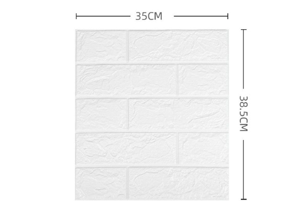 Ten-Pieces 3D Brick Self-Adhesive Wallpaper Panels - Two Styles Available