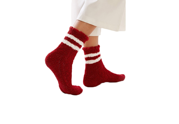 Five-Pair Women's Plush Slipper Socks - Available in Three Options