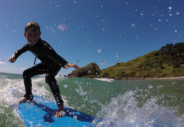 School Holiday Surf Programme for One Person - Valid 1st - 4th October at Te Arai, Rodney - Options for One, Two, or Four Days