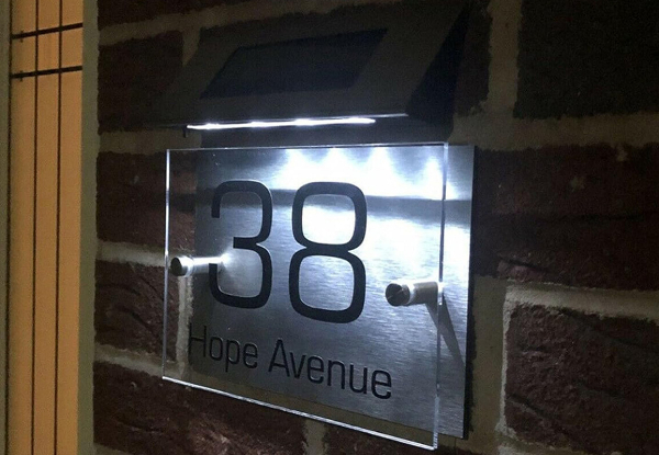 Solar House Sign Plaque Light