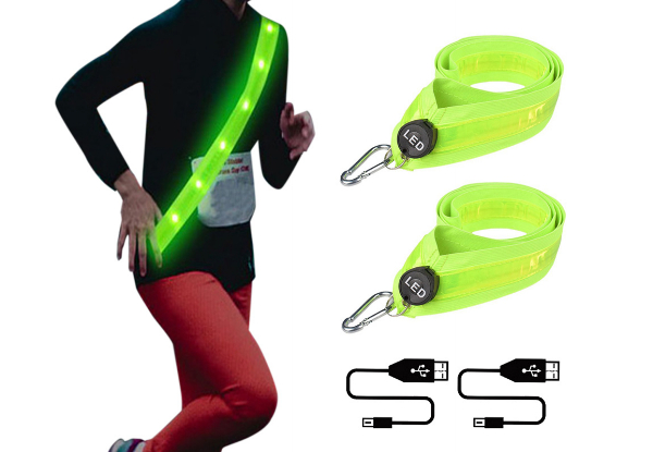 Reflective LED Belt with Three Light Modes - Available in Two Styles & Option for Two-Piece