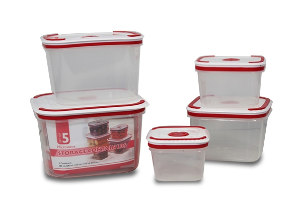 Five-Pack of Microwaveable Food Storage Containers