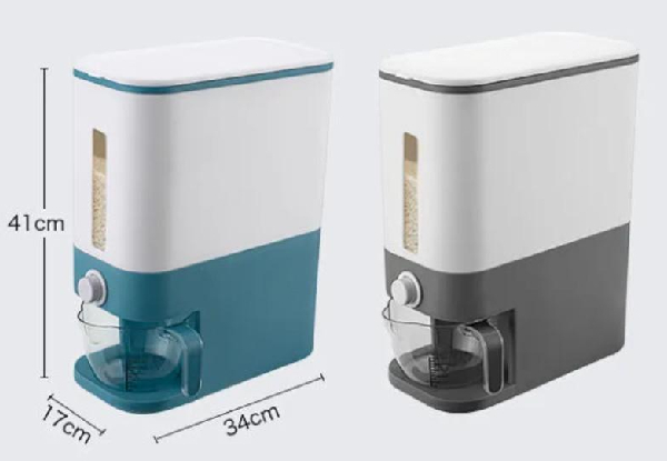 Automatic Plastic Rice Storage Box & One-Touch Dispenser Kitchen Tool - Available in Two Colours
