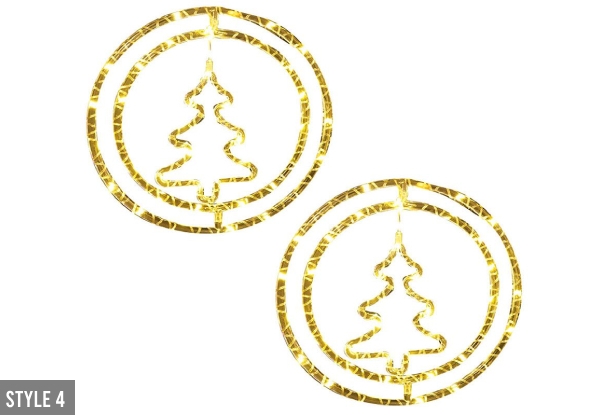 Two-Piece Christmas Double Ring LED Lights - Available in Four Styles & Option for Four-Piece