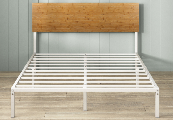 Meadow Bamboo White Queen Bed Frame