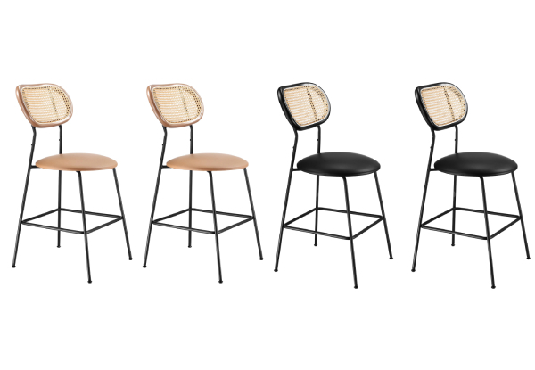 Two-Pack Rattan Bar Stool - Two Colours Available