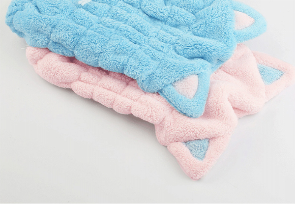 Cute Microfiber Hair Wrap Towel Cap - Available in Two Colours & Option for Two-Pack