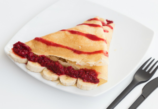 Any Two Delicious Crepes for One Person - Option for Any Four Crepes Available - Valid Seven Days a Week