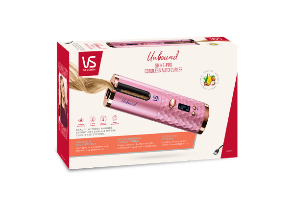 VS Sassoon Unbound Shine-Pro Cordless Auto Curler, 60min