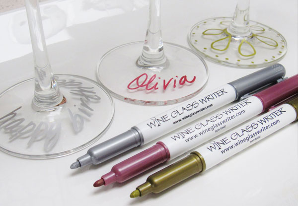 $15 for a Pack of Three Wine Glass Writer Pens