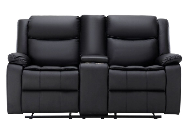 Two-Seater PU Leather Sofa Recliner Chair